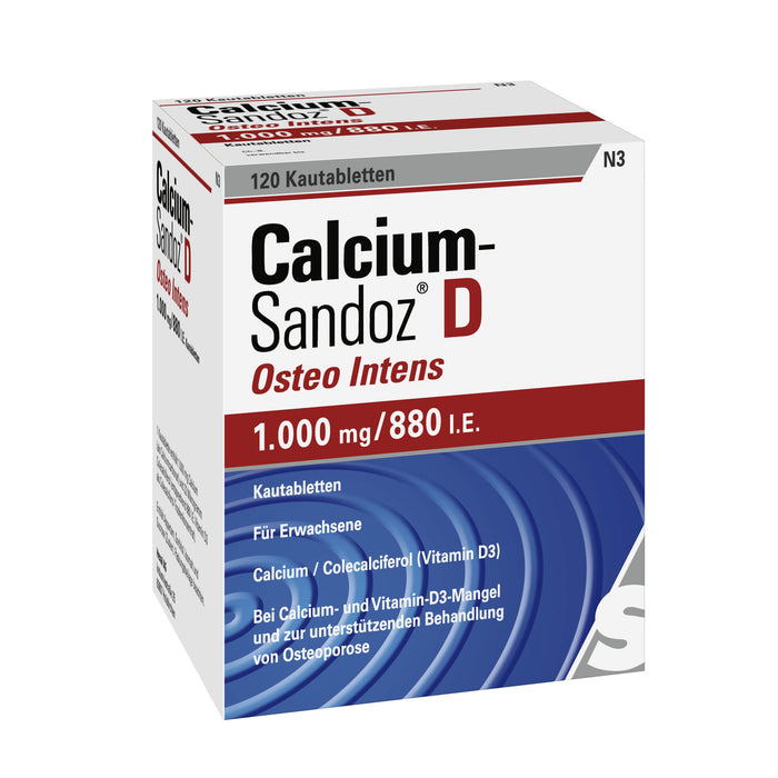 Calcium-Sandoz D Osteo Intens 1000 mg/880 I.E. Kautabletten, 120 St. Tabletten