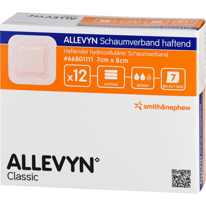 ALLEVYN Schaumverband Haftend 7x8cm, 12 St VER