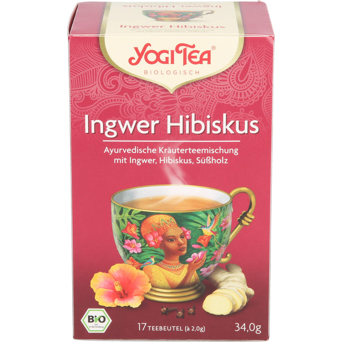 YOGI TEA Ingwer Hibiskus ayurvedische Gewürzteemischung, 17 pc Sac filtrant