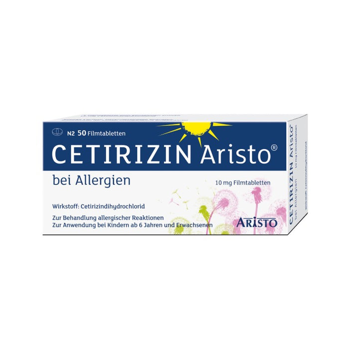 Cetirizin Aristo 10 mg Filmtabletten bei Allergien, 50 pc Tablettes