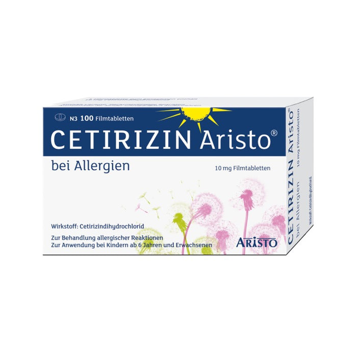 Cetirizin Aristo 10 mg Filmtabletten bei Allergien, 100 pc Tablettes