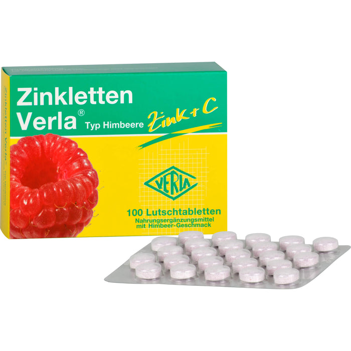 Zinkletten Verla Typ Himbeere Tabletten, 100 pc Tablettes