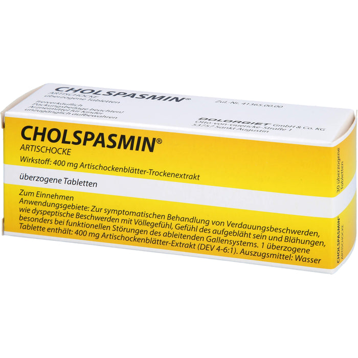 CHOLSPASMIN Artischocke Tabletten, 30 St. Tabletten