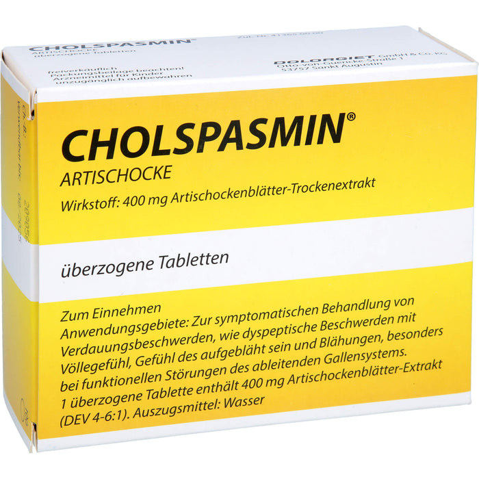 CHOLSPASMIN Artischocke Tabletten, 100 pcs. Tablets