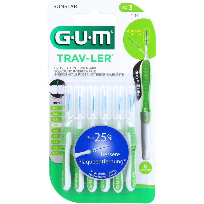 GUM TRAV-LER grün Tanne 1,1 mm Interdentalbürsten, 5 pcs. Interdental brushes