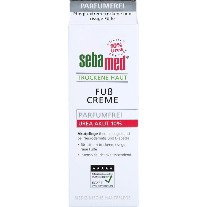 sebamed parfümfreie Fußcreme Urea 10% für trockene Haut, 100 ml Cream
