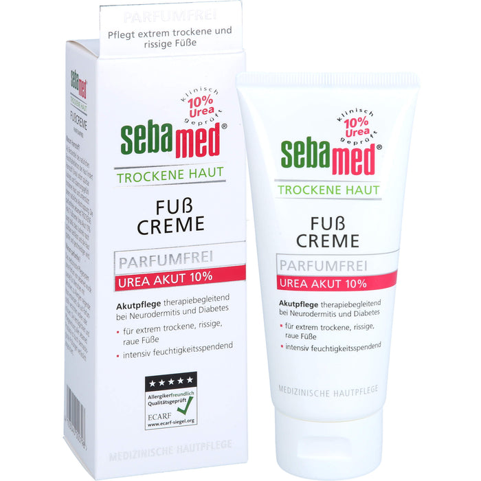 sebamed parfümfreie Fußcreme Urea 10% für trockene Haut, 100 ml Cream