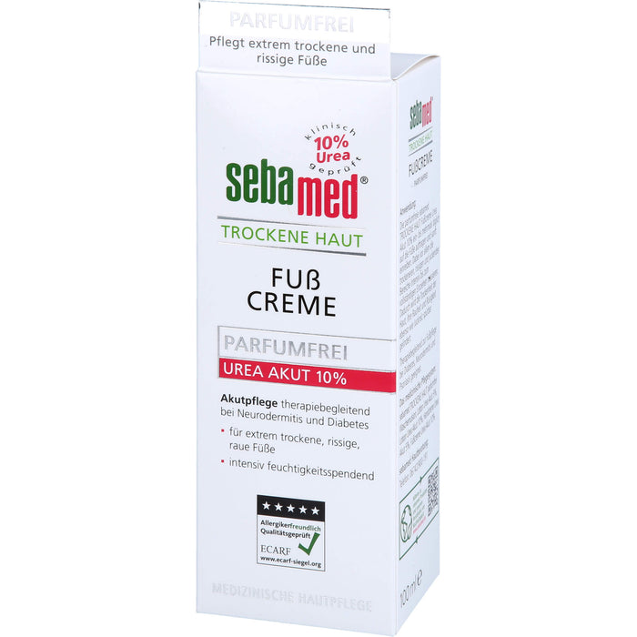 sebamed Trockene Haut Parfumfrei Fußcreme Urea 10%, 100 ml Creme