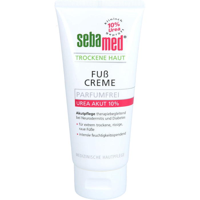 sebamed parfümfreie Fußcreme Urea 10% für trockene Haut, 100 ml Cream