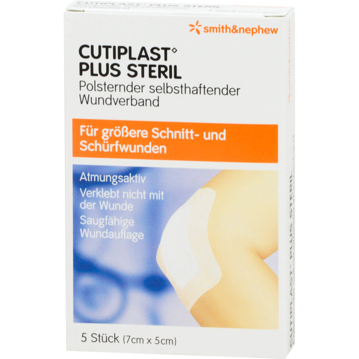 CUTIPLAST Plus steril Wundverband 7 cm x 5 cm, 5 pc Pansements