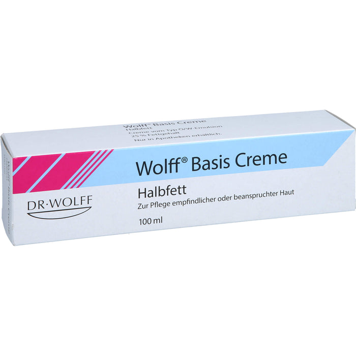 Wolff Basis Creme zur Pflege empfindlicher oder beanspruchter Haut, 100 ml Crème