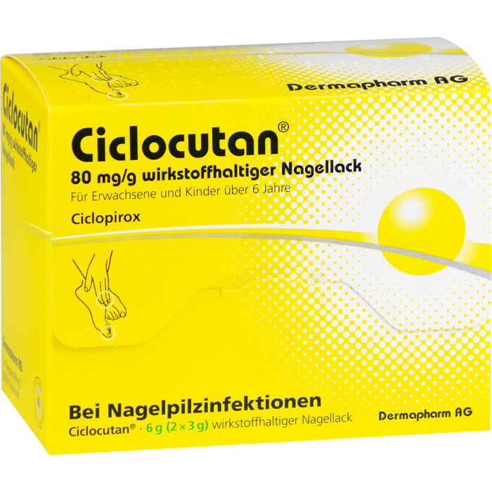 Ciclocutan 80 mg/g wirkstoffhaltiger Nagellack gegen Nagelpilzinfektionen, 6 g Vernis à ongles contenant une substance active