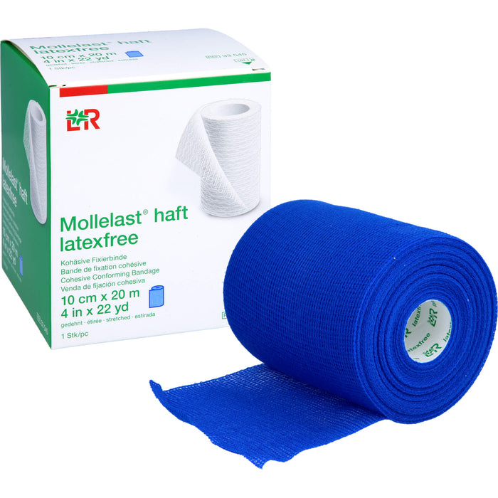 Mollelast haft latexfrei blau 10cm x 20m gedehnt, 1 St BIN