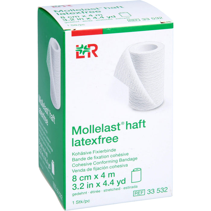 Mollelast haft latexfrei weiß 8cm x 4m gedehnt, 1 St BIN