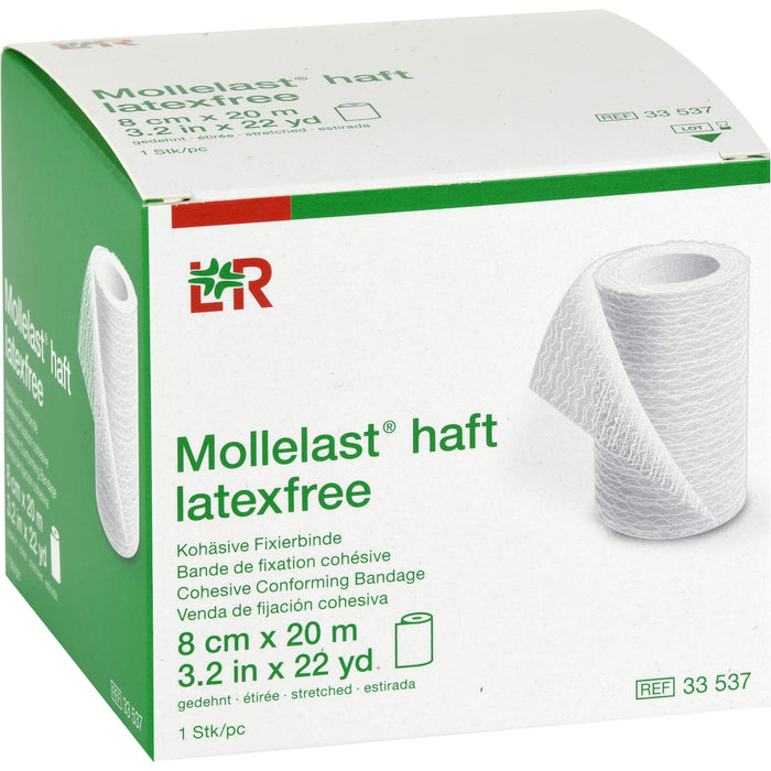 Mollelast haft latexfrei weiß 8cm x 20m gedehnt, 1 St BIN