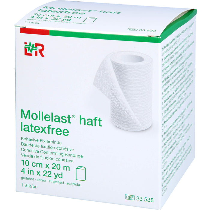 Mollelast haft latexfrei weiß 10cm x 20m gedehnt, 1 St BIN