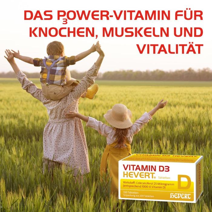 Vitamin D3 Hevert bei Mangel und erhöhtem Bedarf, 200 St. Tabletten