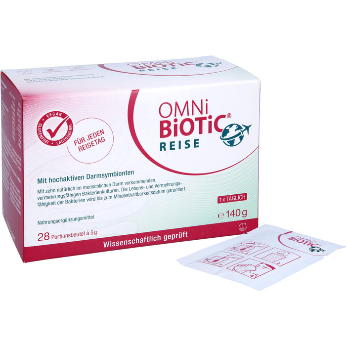 OMNi-BiOTiC Reise mit aktiven und vermehrungsfähigen Darmsymbionten für Reisen, 28 pcs. Sachets