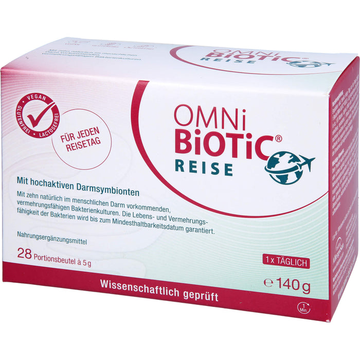 OMNi-BiOTiC Reise mit aktiven und vermehrungsfähigen Darmsymbionten für Reisen, 28 pcs. Sachets