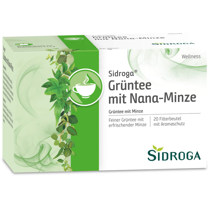 Sidroga Wellness-Tee Grüntee mit Nana-Minze, 20 pcs. Filter bag