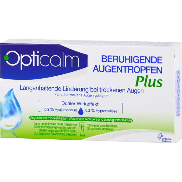 Opticalm Beruhigende Augentropfen Plus, 10 St. Einzeldosispipetten