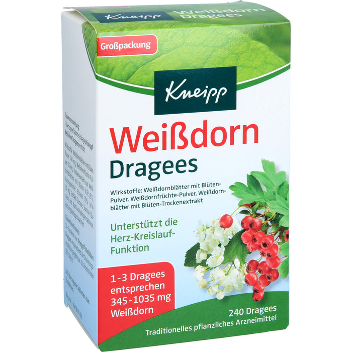 Kneipp Weißdorn Dragees unterstützt die Herz-Kreislauf-Funktion, 240 pc Tablettes