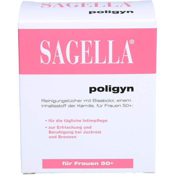 SAGELLA poligyn Intim-Reinigungstücher für Frauen 50+ für die tägliche Intimpflege bei Juckreiz und Brennen, 10 pcs. Cloths