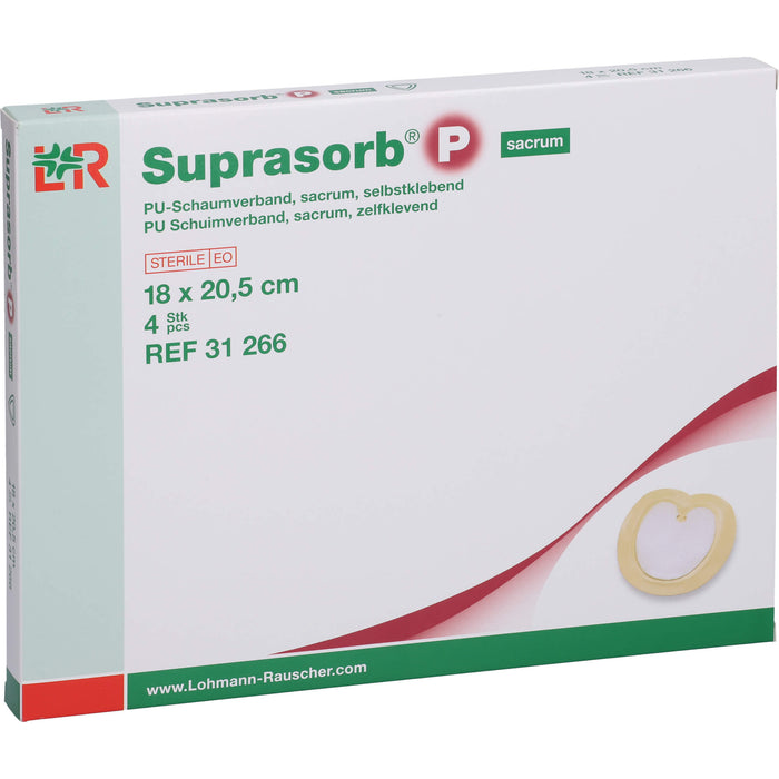 Suprasorb P sacrum PU-Schaumverband sk 18x20,5cm, 4 St VER