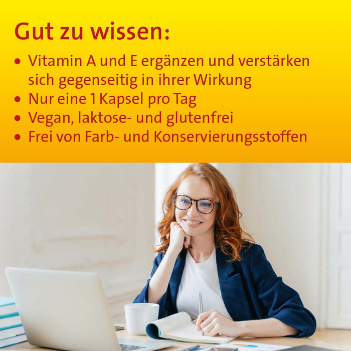 HEVERT Vitamin A + E vegane Kapseln zur Unterstützung der Erhaltung der Sehkraft und zum Schutz der Zellen vor oxidativem Stress, 60 pc Capsules