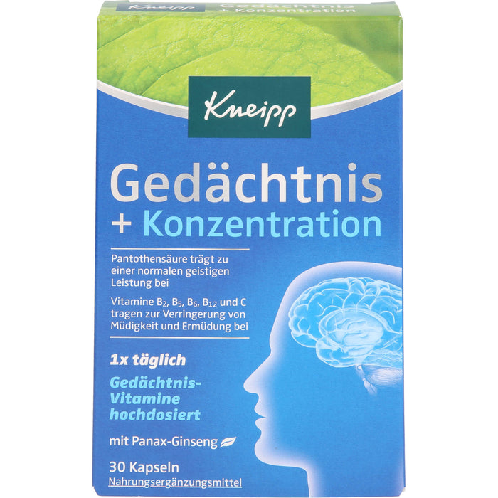 Kneipp Gedächtnis + Konzentration, 30 pcs. Capsules