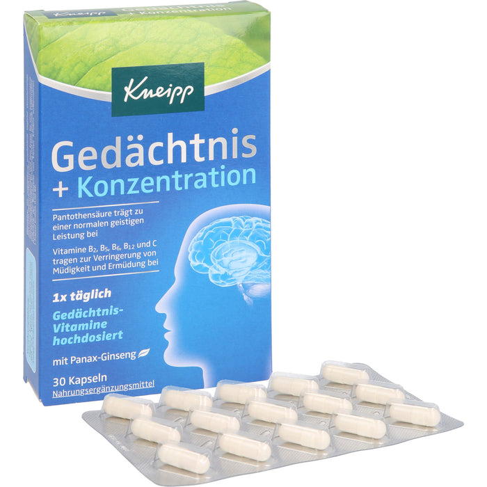 Kneipp Gedächtnis + Konzentration, 30 pcs. Capsules