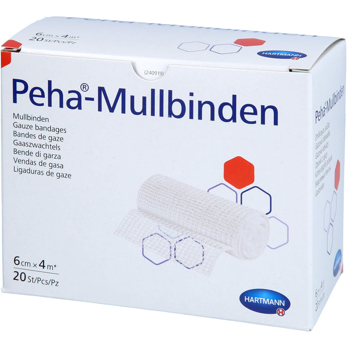 Peha-Mullbinden 6 cm x 4 m, 20 St. Binde