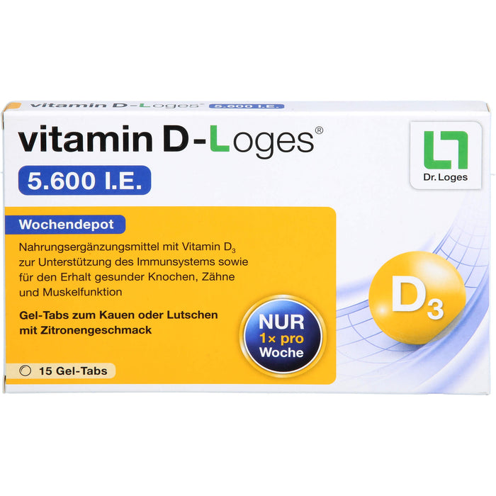 vitamin D-Loges 5.600 I.E. Gel-Tabs, 15 pcs. Tablets