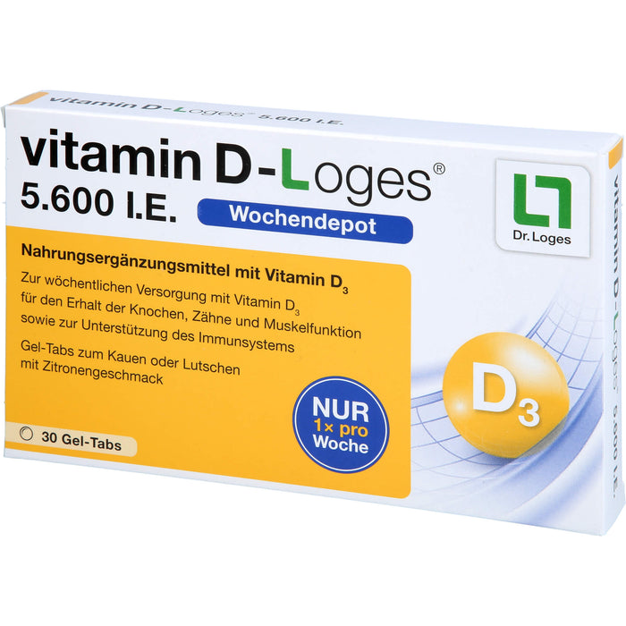 vitamin D-Loges 5.600 I.E. Gel-Tabs, 30 pc Tablettes