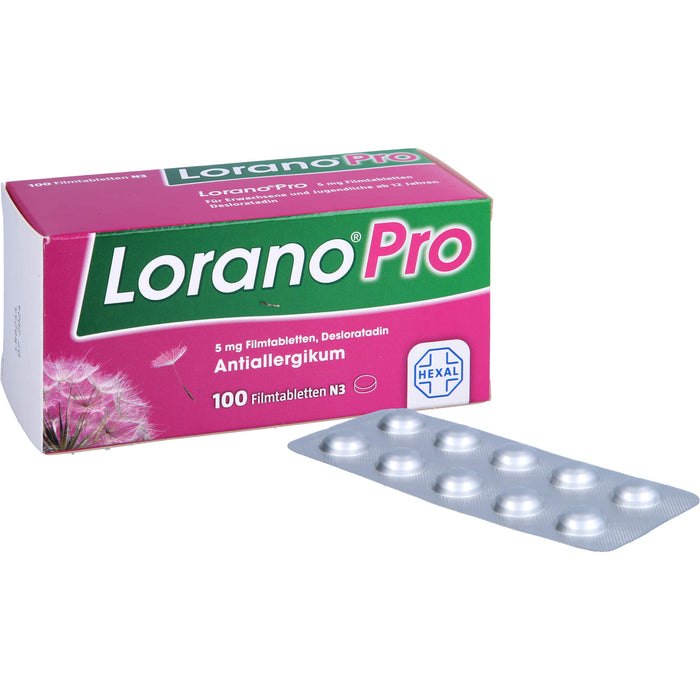 Lorano Pro 5 mg Filmtabletten Antiallergikum, 100 St. Tabletten