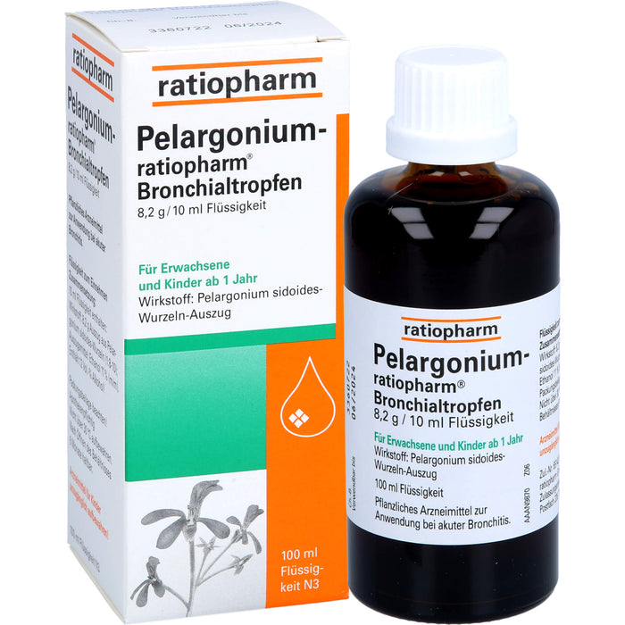 Pelargonium-ratiopharm Bronchialtropfen, 100 ml Solution