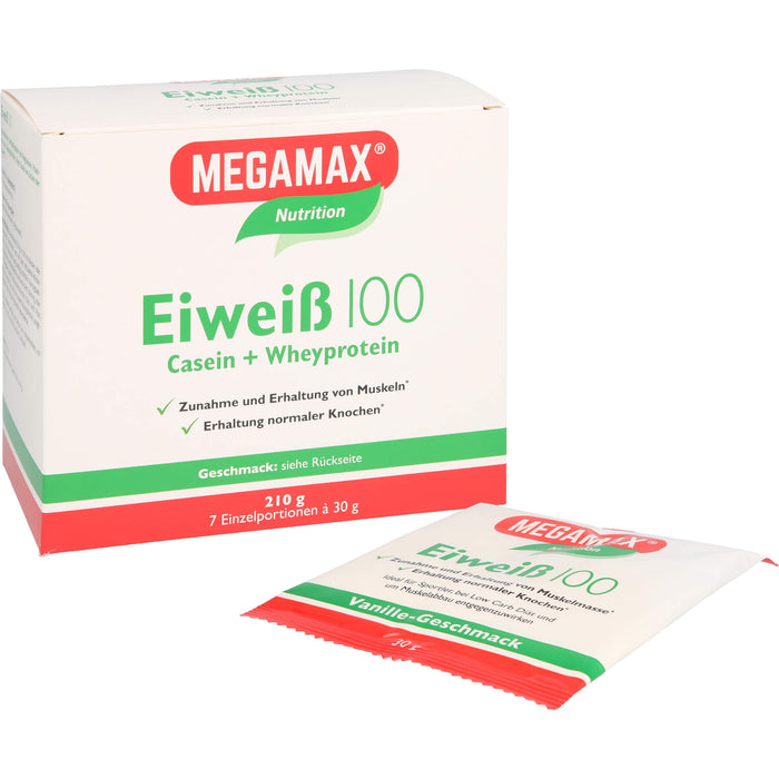 MEGAMAX Basic & Active Eiweiß 100 Pulver Cappuccino-Geschmack, 210 g Poudre