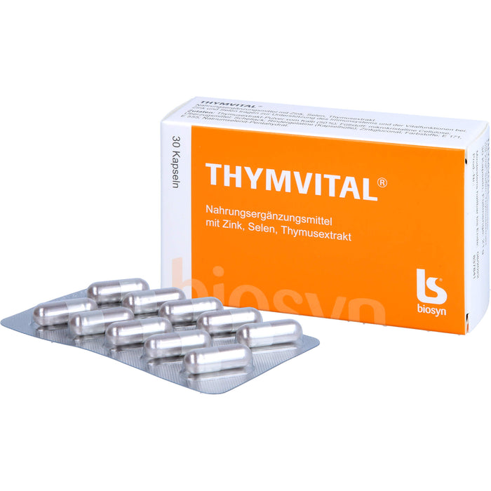 THYMVITAL Kapseln mit Thymusextrakt, Selen und Zink, 30 pc Capsules