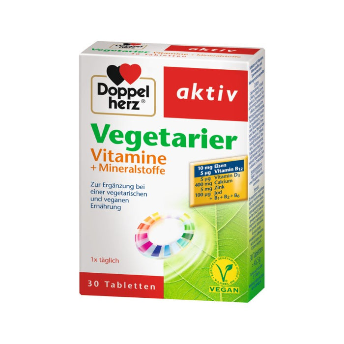 Doppelherz Vegetarier Vitamine + Mineralstoffe, 30 St TAB