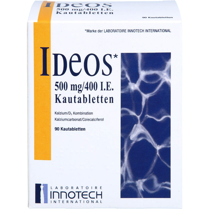 IDEOS 500 mg / 400 I.E. Kautabletten, 90 pc Tablettes