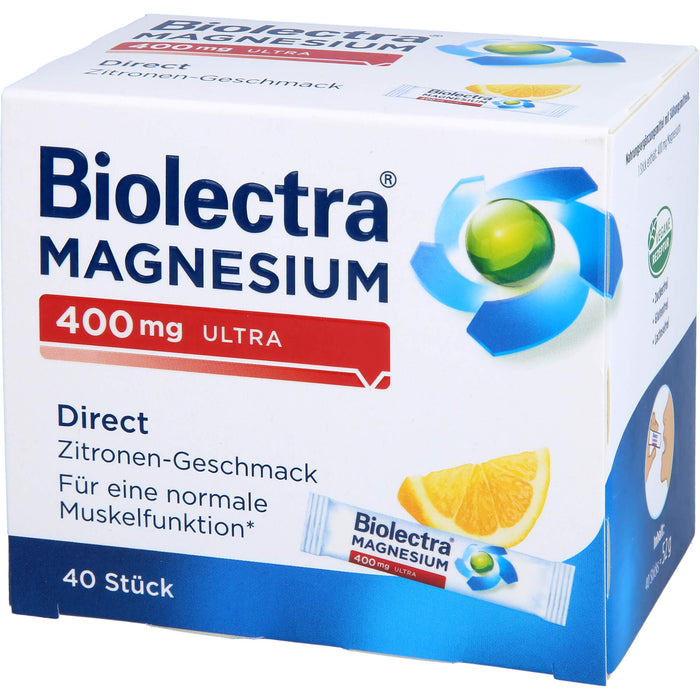 Biolectra Magnesium 400 mg ultra direct Zitronengeschmack, 40 pcs. Sachets