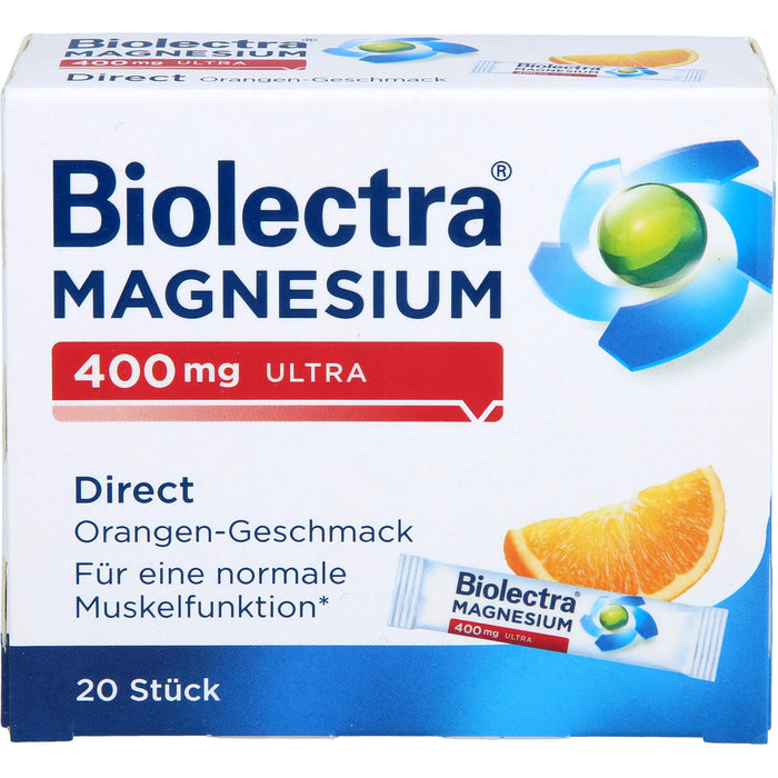 Biolectra Magnesium 400 mg ultra direct Orangengeschmack, 20 St. Beutel