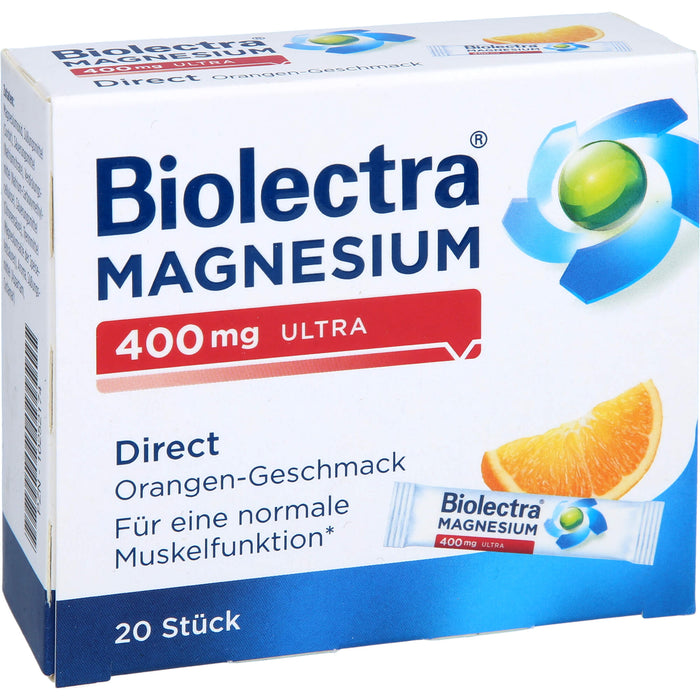 Biolectra Magnesium 400 mg ultra direct Orangengeschmack, 20 pc Sachets