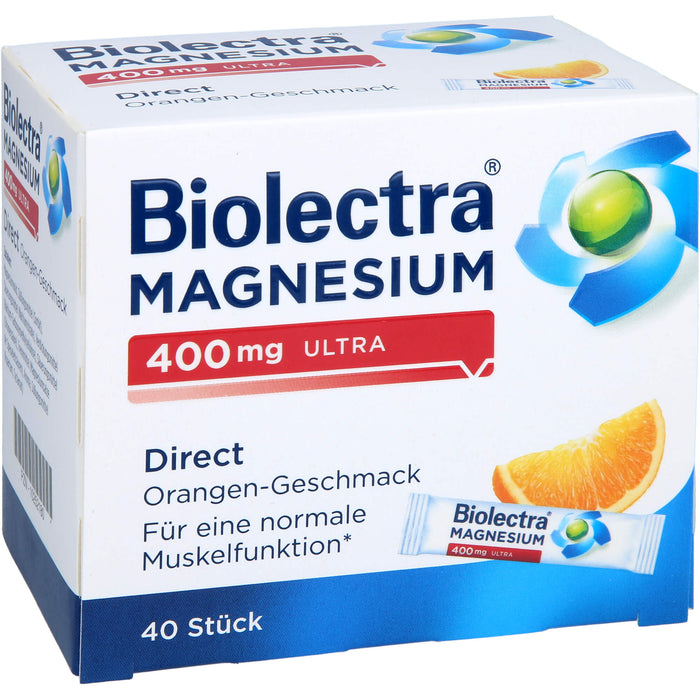 Biolectra Magnesium 400 mg ultra Direct Granulat Orangengeschmack, 40 pcs. Sachets