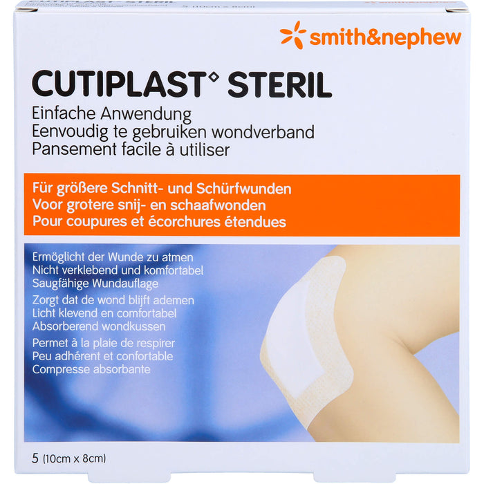 CUTIPLAST Steril Wundverband 10 cm x 8 cm Reimport ACA Müller, 5 pc Pansements