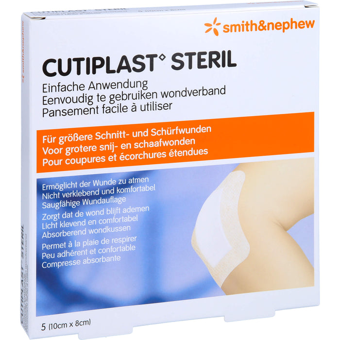 CUTIPLAST Steril Wundverband 10 cm x 8 cm Reimport ACA Müller, 5 pc Pansements