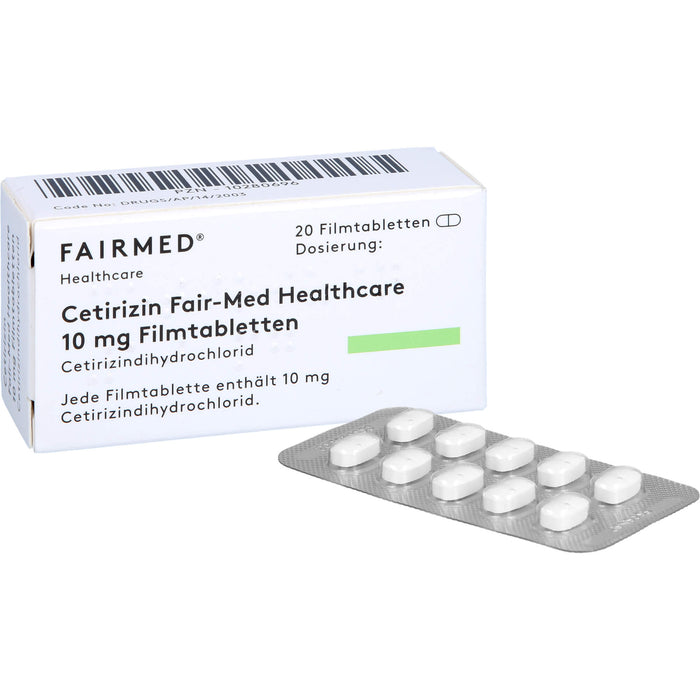 Cetirizin Fair-Med Healthcare 10 mg Filmtabletten bei Allergien, 20 St. Tabletten