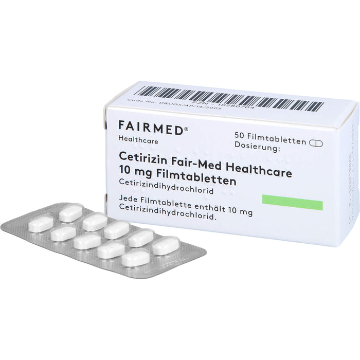 Cetirizin Fair-Med Healthcare 10 mg Filmtabletten, 50 pcs. Tablets