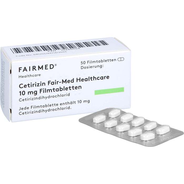 Cetirizin Fair-Med Healthcare 10 mg Filmtabletten, 50 pc Tablettes