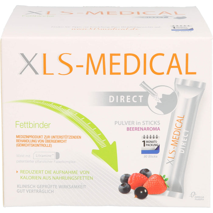 XLS-MEDICAL Fettbinder direkt Sticks mit angenehmem Beerengeschmack, 90 pc Sachets